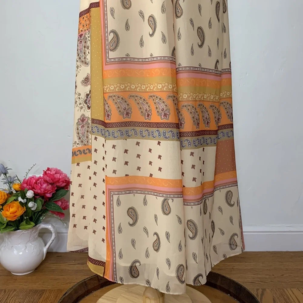 ZARA Patchwork Paisley Bandana Maxi Dress Boho Y2K Western Cottagecore Size XS - Picture 6 of 15
